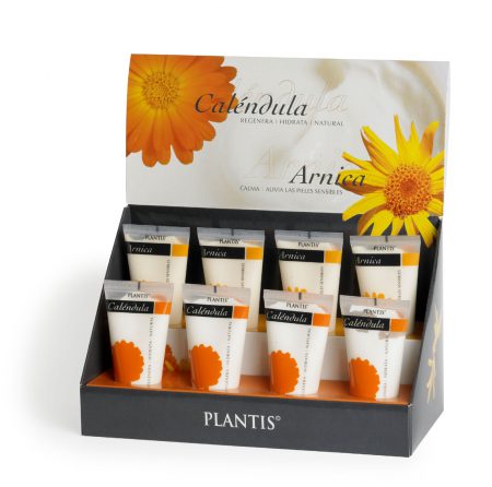 EXPOSITOR CREMAS CALENDULA Y ARNICA PLANTIS